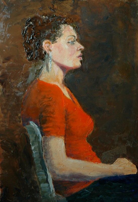 Profile of Becky in Red Shirt