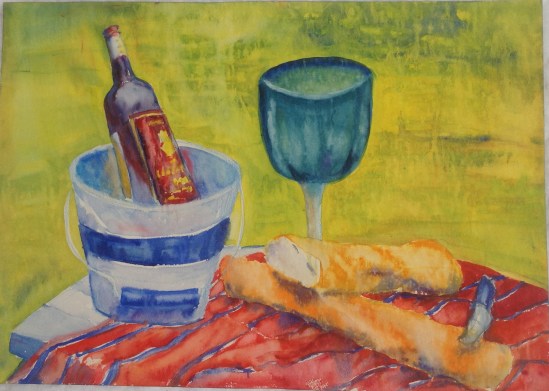 Plein air still life, French style picnic