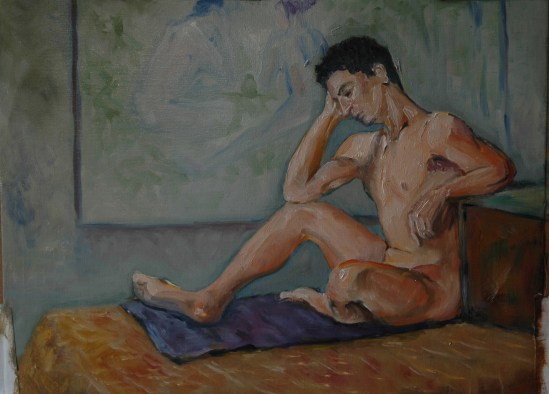 Jon seated on stand wip