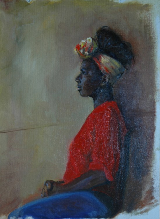 Grace, another profile--red shirt