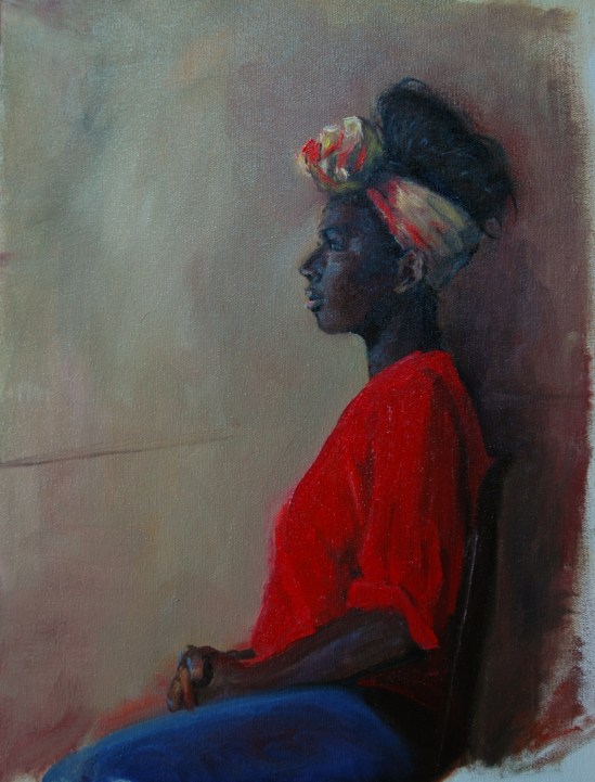 Profile in Red Shirt--Grace