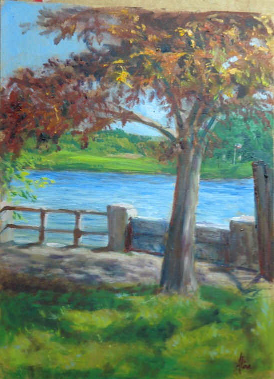 Exeter River with Japanese Maple